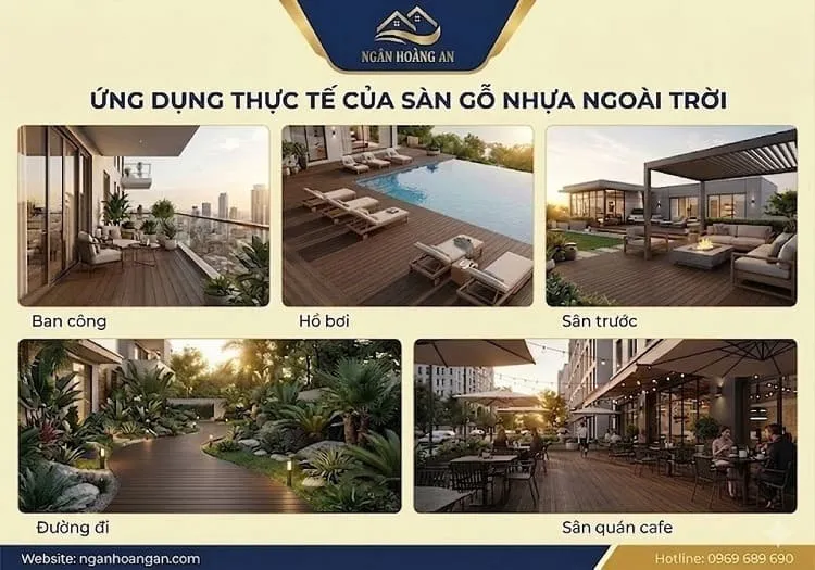 Ứng Dụng Thực Tế Sàn Gỗ Nhựa Ngoài Trời Hwood HW145K25 Coffee Ứng Dụng Thực Tế Sàn Gỗ Nhựa Ngoài Trời Hwood HW145K25 Coffee